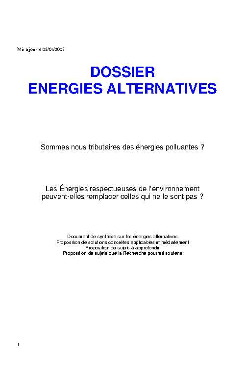 Energies.alternatives