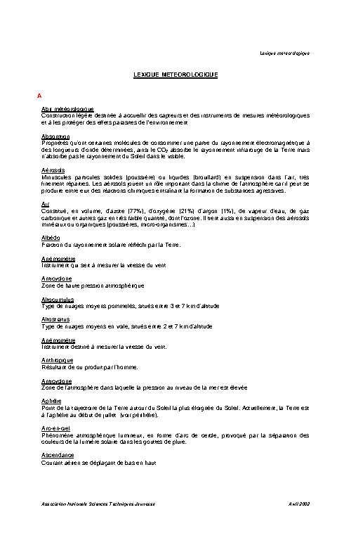 Lexique.météorologique.